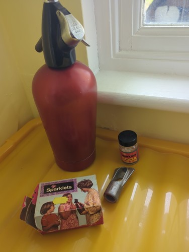 Vintage red sparklets soda - vintage,