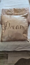 DUNELM ROSE GOLD SEQUIN BED RUNNER & MATCHING 'DREAM CUSHION'