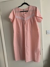 BEAUTIFUL BON MARCHE APRICOT BRODERIE ANGLAISE NIGHTIE SIZE S BUT 44" EX. COND.