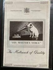 Original Vintage Small Magazine Advert 1949 HMV His Master's Voice & Nipper