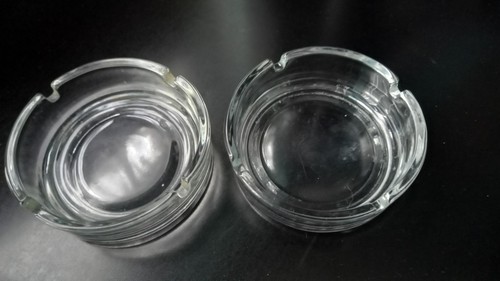 Plain glass ashtrays - glass,