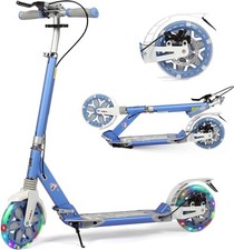 Scooter for Kids Age 8-12 with 2 Light-up Wheels, 200mm Big Wheels Adult Scooter