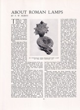 ABOUT ROMAN POTTERY LAMPS. AN