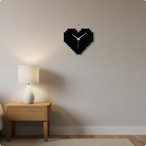 Pixel heart timepiece - pixel,