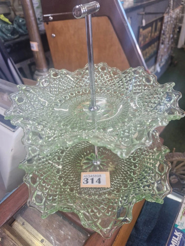 Vintage green pressed glass - vintage,