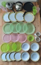 Bundle Camping Crockery Mixed Melamine Ware & Plastic,Plates, Bowls Kettle Pans