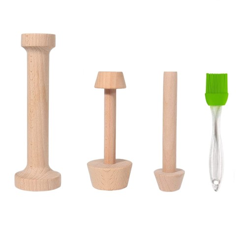 Wooden tart tamper set double - tamper,