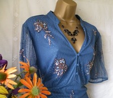 👗****MONSOON PRE-OWNED "PAMELA BLUE" DRESS SIZE 16****👗