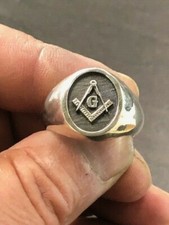 Masonic Oval Solid Men's Ring