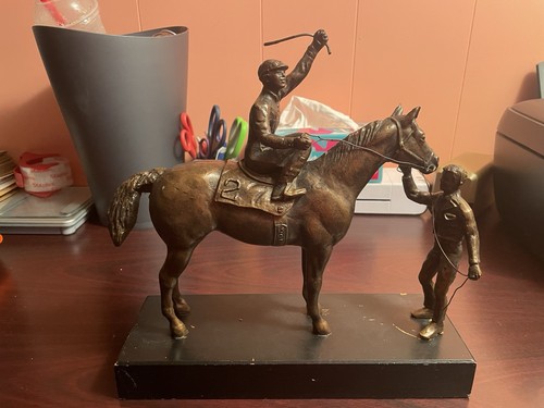Bronze sculpture jockey - sculpture,