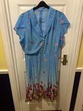 Hell Bunny Bethany Blue Tulip Dress Size 4XL (size 22)