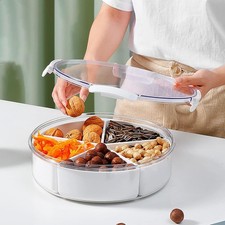 Divided Serving Tray Snack Tray With Lid 5 Compartments Snack Box Container
