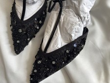 ZARA BNWT SLINGBACK RHINESTONE-HEEL SHOES With ZARA RRP49.99 Size 4 UK