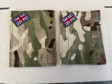 British Army MTP Sleeve Patch Panels With Union Jack, Blank For TRF Or Rank,