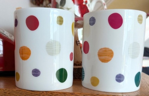 Tesco porcelain mugs polka - tesco, x