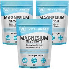 Magnesium Glycinate Capsules 1000mg (Not Tablets Or Gummies) Fatigue Bone Sleep