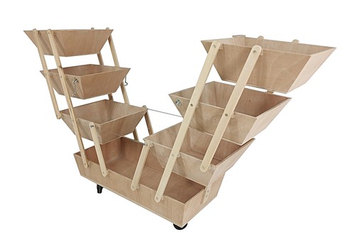 Wood flower vending cart - wood, kiosk