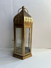 Gold Decorative Lanterns 12 inch High Candle Lantern