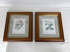 2 X Vintage St. Michael Pierre-Joseph Redoute Rose Prints, Framed