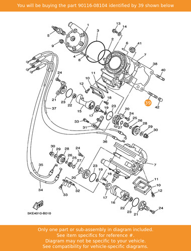 Yamaha bolt stud 90116 08104 - yamaha, bolt,