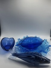 Job Lot Vintage Blue Glassware