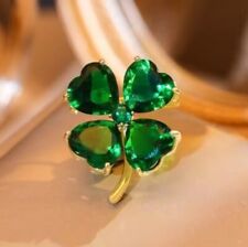 Lucky Four Leaf Clover / Shamrock Brooch / Pin - 10% discount available