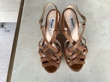 Dune London Tan Leather Wedge