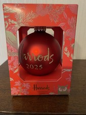 HARRODS 2025 CHRISTMAS  BAUBLE  RED NEW UNOPENED SOLD OUT ON  LINE