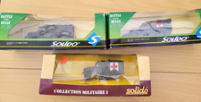 3 SOLIDO MILITARY MODELS.HALF TRACK AMBULANC,DODGE 6X6,DODGE WC54. BOXED