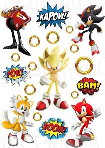 Gold sonic edible cake - edible,