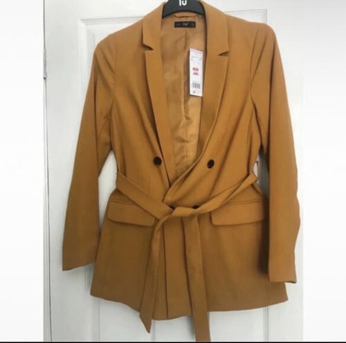 Mustard belted blazer - belted,