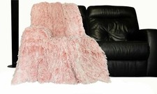 Super Soft Large Cuddly 2 TONE Faux Fur Fluffy Throws Cushions or Covers
