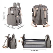 Baby Changing Backpack Stylish Multifunctional Large Nappy Bag with Changing Mat