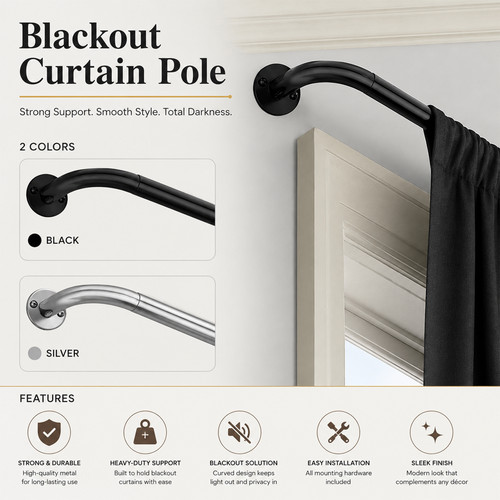 Curtain pole extendable metal - curtain,