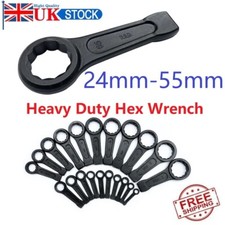 Heavy Duty Hammer Hex Wrench 24mm-55mm End Striking Slogging Ring Spanner Tool