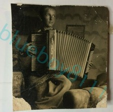 WW2 British Prisoners of War POW's Inmate playing Accordian XXID Poznan Poland 