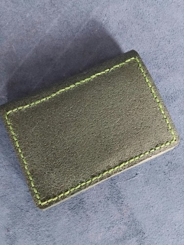 Green leather purse - leather,