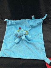 Tesco Carousel Blue Elephant Crinkle Teether Comforter Blankie Blanket Soft Toy