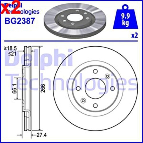 Brake disc delphi - disc, fits