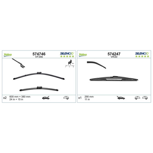 Valeo front rear wiper - valeo,