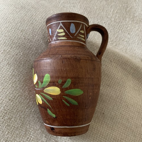 Pottery vase with handle - pottery,