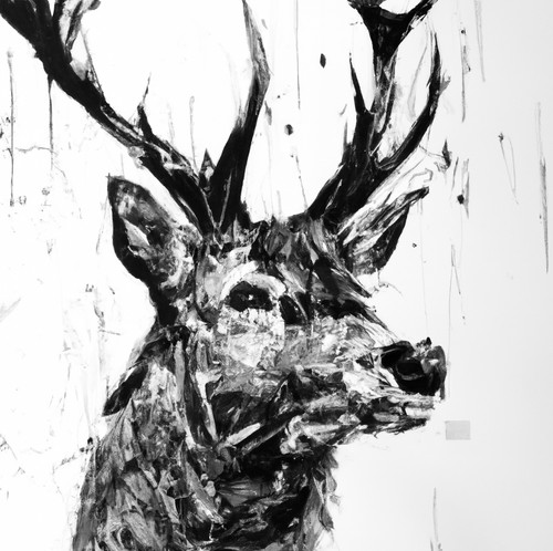 Original stag painting deer - stag,