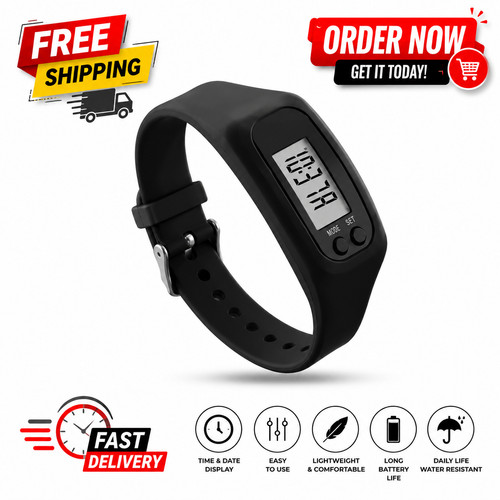 Led pedometer bracelet - led,
