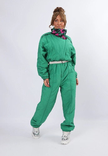 Vintage ski suit biting - ski,