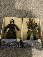 LOTR LEGOLAS & ARAGORN 11” DELUXE POSEABLE FIGURES TOY BIZ