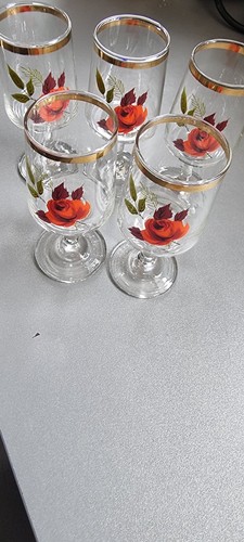 Vintage rose liqueur glasses - rose,