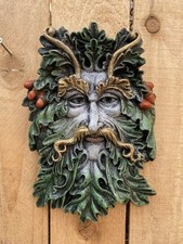Oak Green Man of the Woods Garden Wall Plaque , TreeBeard Forest Ent ~