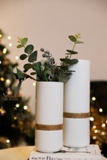 Set of 2 White Ceramic Vases