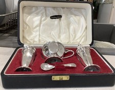 Vintage Sterling Silver Cruet Condiment Set. Viners. Sheffield 1967. Boxed.