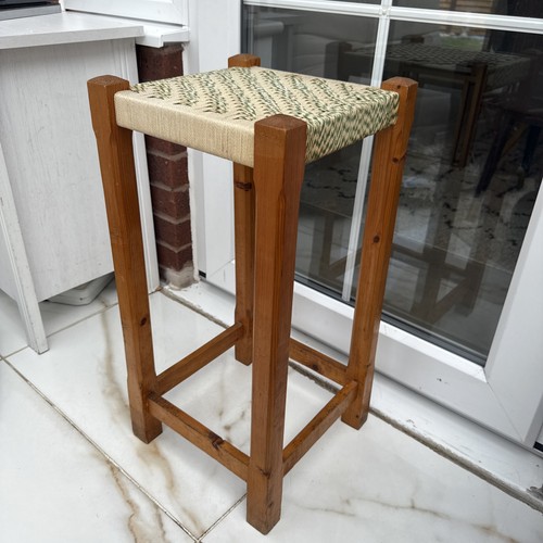 Vintage tall brown stool - tall,